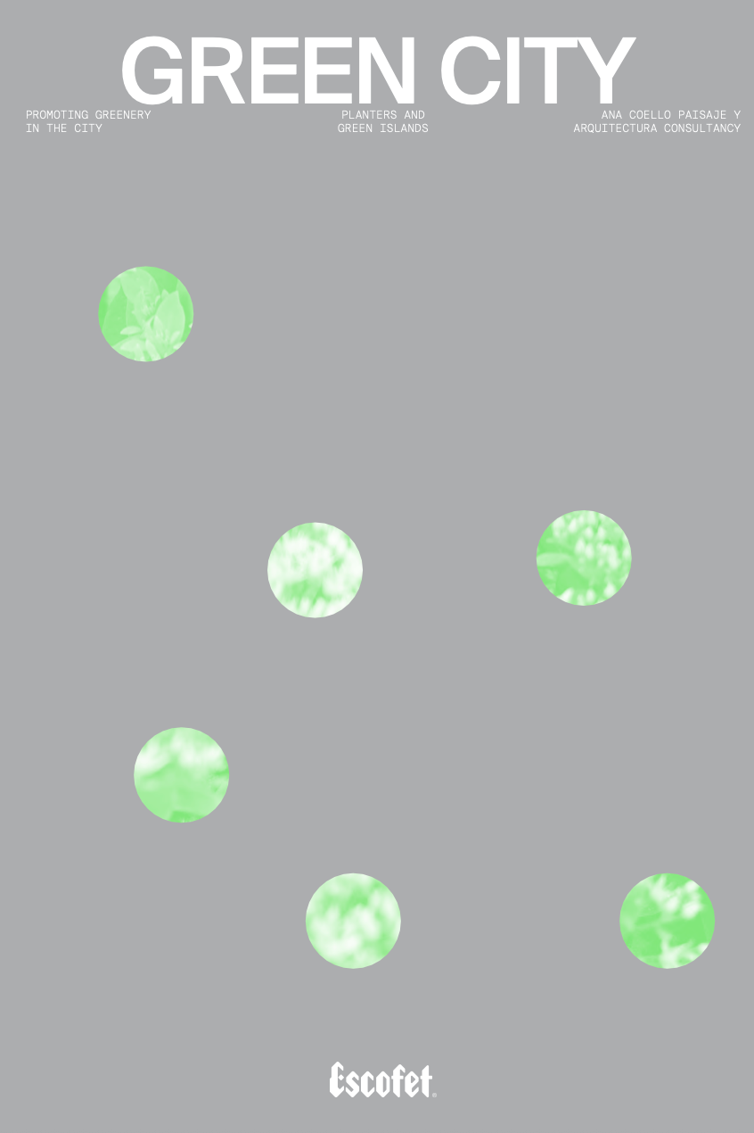 Escofet 1886 Green City : brochure claire sur jardinières et îlots verts pour concepteurs, décideurs et gestionnaires.
