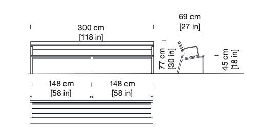 Design zitbank Neoromantico Liviano 300® FSC Pine