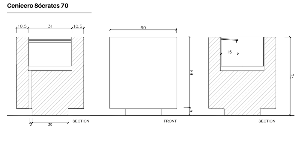 Design asbak Sócrates Cenicero 70 - 30L ®