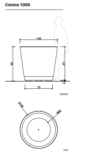 Design plantenbak Conica 450L Jardinera ®