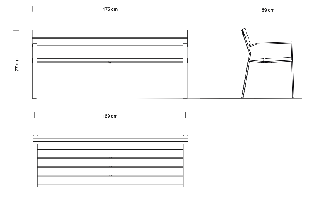 Design zitbank Harpo® 175 FSC 