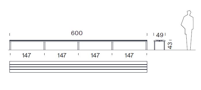 Banc design NeoRomántico Liviano Banqueta Aluminio 600® 