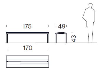 Banc design NeoRomántico Liviano Banqueta 175® FSC Pine