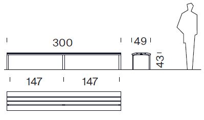 Banc design NeoRomántico Liviano Banqueta 300® FSC Pine