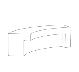 Banc design modulaire Comú Cóncavo Derecha ® 