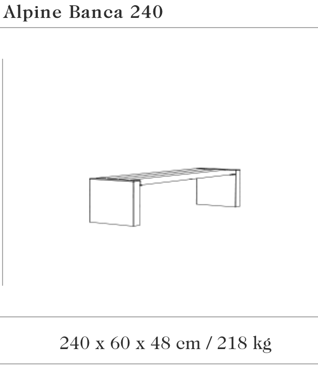 Design bench Alpine Banca 240 Tropical ®