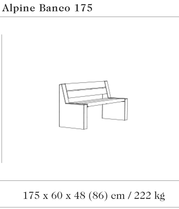 Design bench Alpine Banco 175 Tropical ®