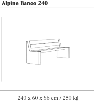 Banc design Alpine Banco 240 Pino ®