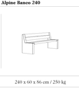 Design bench Alpine Banco 240 Pino ®