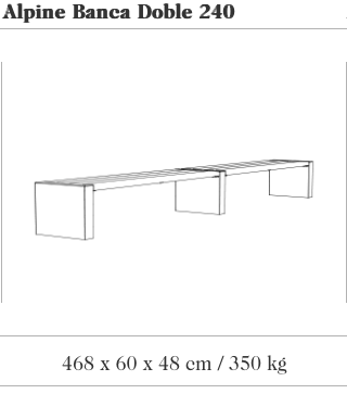 Design bench Alpine Banca Doble 240 Pino ®