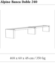 Design bench Alpine Banca Doble 240 Pino ®