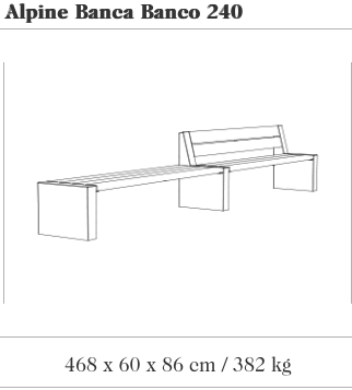 Design bench Alpine Banca Banco 240 Pino ®