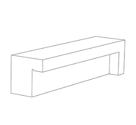 Modulair design bench Comú Recto Derecha ®