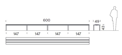 Design bench NeoRomántico Liviano Banqueta Aluminio 600® 