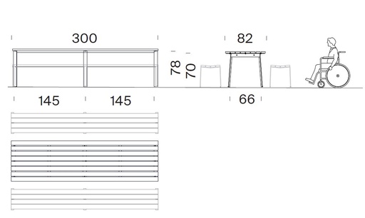 Design tafel Harpo 300®