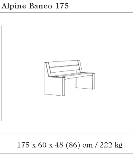 Design bench Alpine Banco 175 Tropical ®