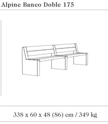 Design bench Alpine Banco Doble 175 Tropical ®