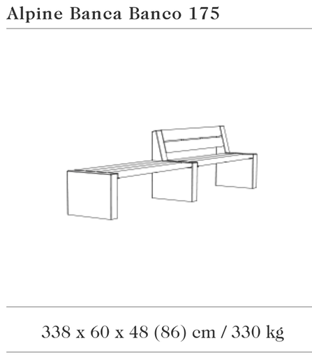 Design bench Alpine Banca Banco 175 Tropical ®