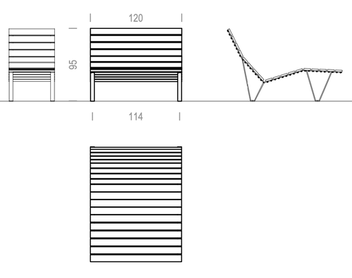 Banc design Harpo Lounge - Chaise Longue 120 FSC