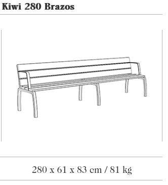Design zitbank Kiwi 280 Banco Brazos ®