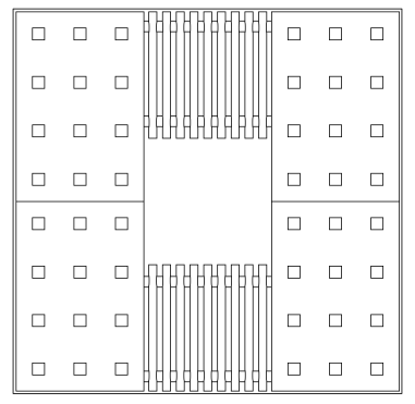 Grille d'arbre design Quadris 120 ©