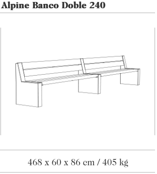 Design bench Alpine Banco Doble 240 Pino ®
